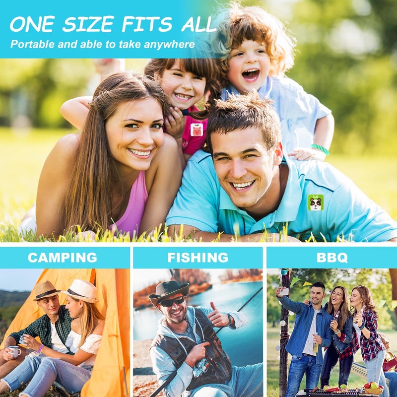 BuggyBands 54 Pack Mosquito Repellent Bracelets, DEET-Free Insect & Bug Repellent Wrist Bands with 60 Pack Smile Mosquito Patches for Kids & Adults Outdoor Camping Fishing Traveling - Image 4